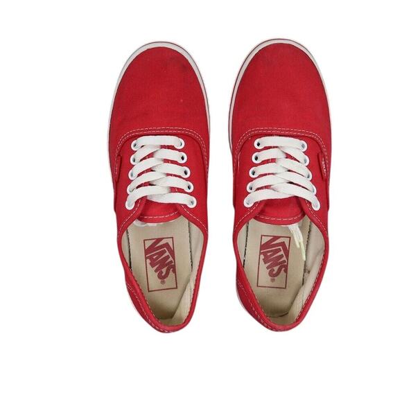 Vans Shoes Womens 5.5 Sneakers Authentic Lo Pro Skate Casual Red Canvas Lace Up - Picture 6 of 12
